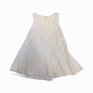 Meadow Rue‎ White Textured V-Neck Tank Top - Size M
